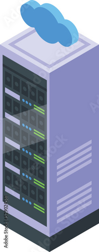 Cloud server icon isometric vector. Online money. Earn cash