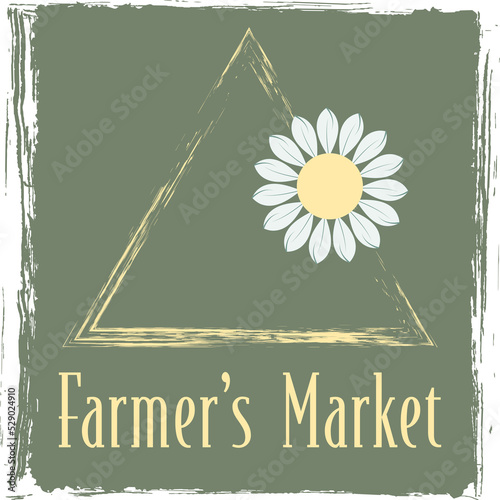 Farmer's marker products sticker, label, badge and logo. Ecology icon. Template for organic and eco friendly products photo