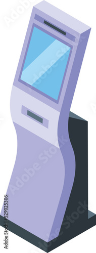 Kiosk icon isometric vector. Smart touchscreen. Smart swipe