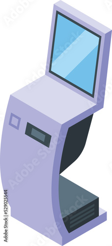 Touchscreen terminal icon isometric vector. Hand mobile. Smartphone digital