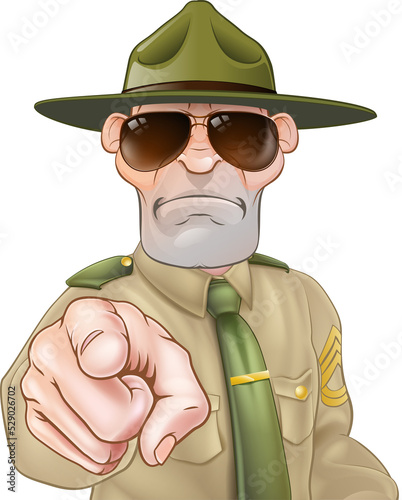 Angry Drill Sergeant Pointing
