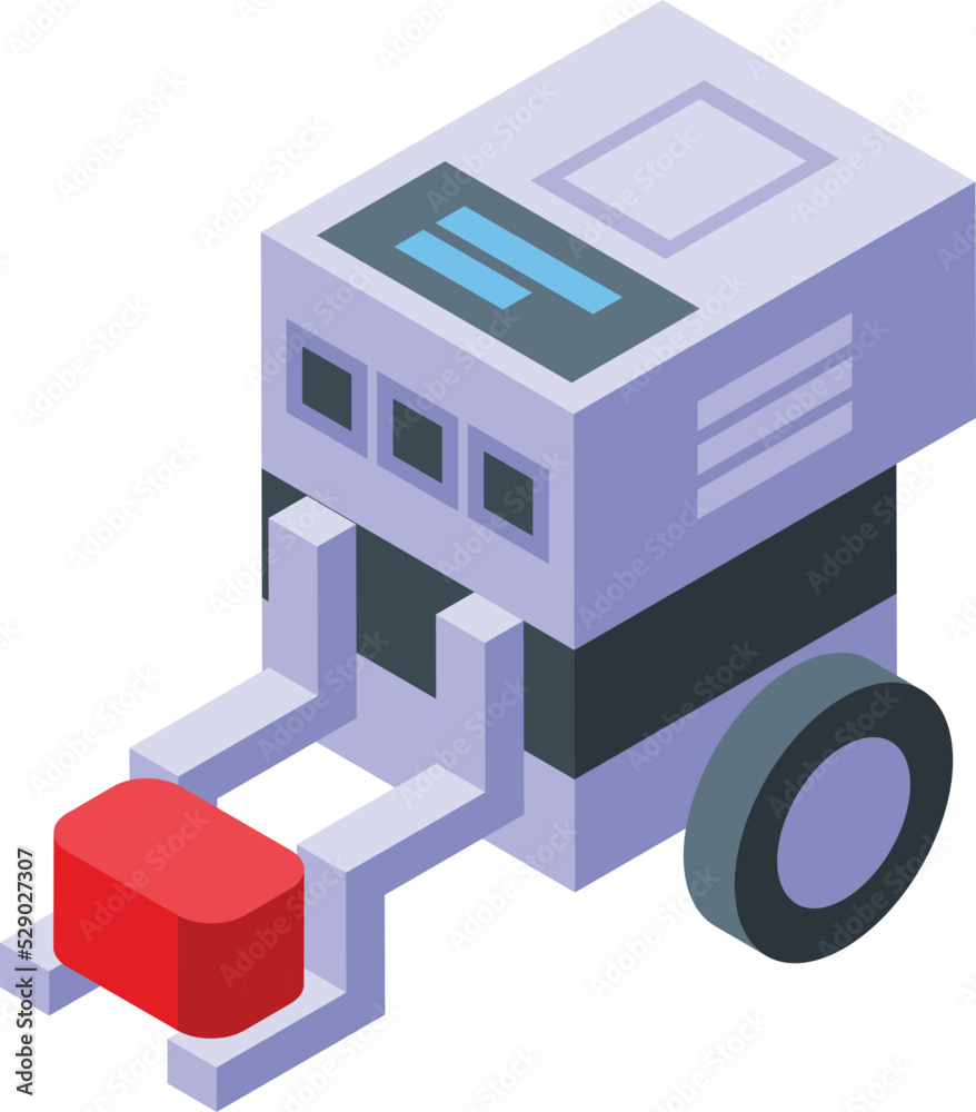 Fototapeta premium Robotics cart icon isometric vector. Tech smart. Ai robot