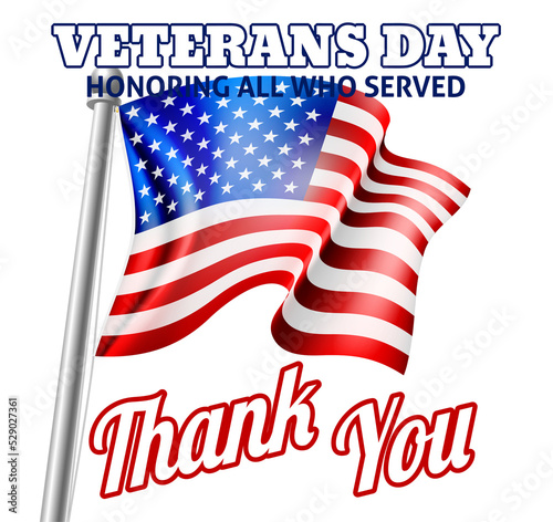Veterans Day American Flag Design photo