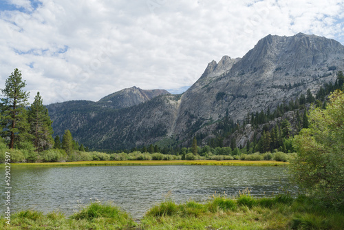 Silver Lake in Inyo National Forest  California  shown against a cloudy sky.