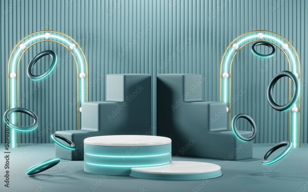 3D rendering of blank product background for cream cosmetics Modern blue pastel podium background 3D rendering of blank product background for cream cosmetics Modern blue pastel podium background