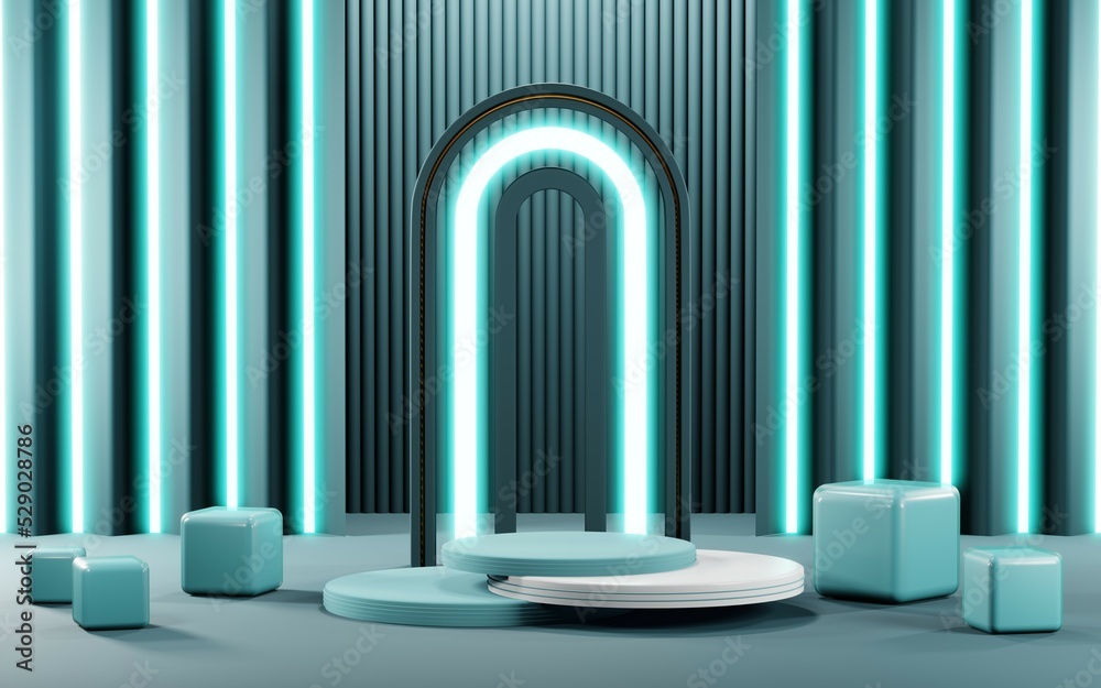 3D rendering of blank product background for cream cosmetics Modern blue pastel podium background 3D rendering of blank product background for cream cosmetics Modern blue pastel podium background
