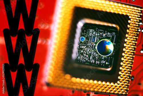 Close-up of a microprocessor