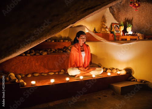 Meditation Cave Koh Samui, Thailand. Buddhist monks once lived and meditated at Arjun Cave. photo