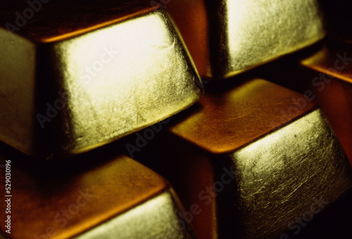 Close-up of gold bars photo