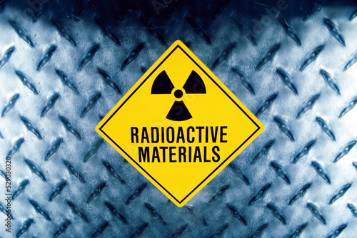 Close-up of a radioactive sign