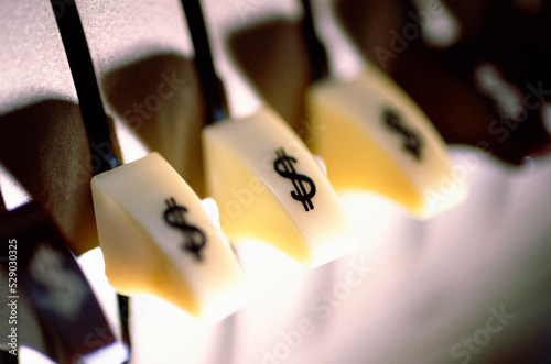 Close-up of buttons with the dollar sign photo