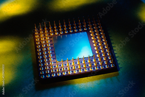 Close-up of a computer chip photo