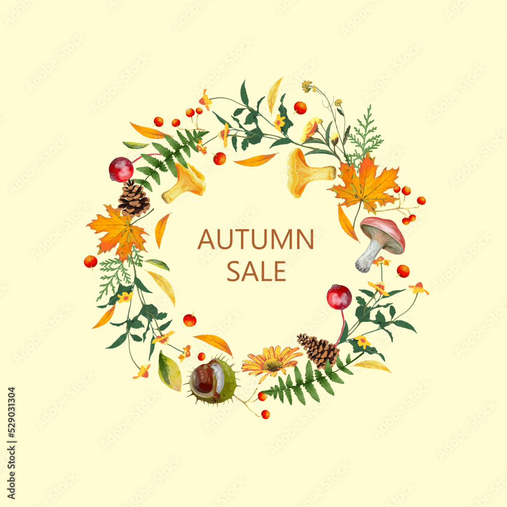Fototapeta premium Vector illustration sale autumn