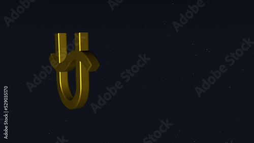 Ophiuchus astrological symbol rotates against the background of stars photo