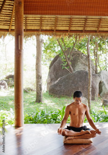 Man Practicing Pranayama, Koh Samui, Thailand.