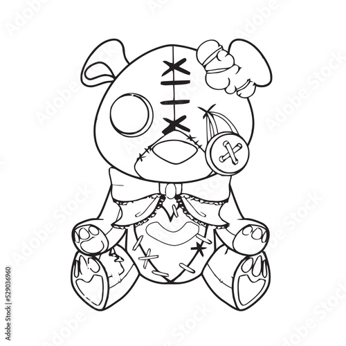 Creepy kawaii and pastel goth coloring page