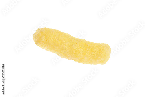 One tasty corn puff isolated on white