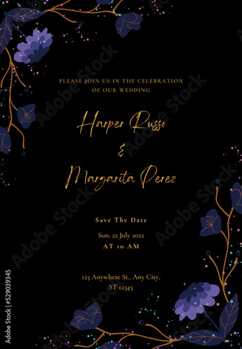 Wedding invitation card design reception card design party card design 