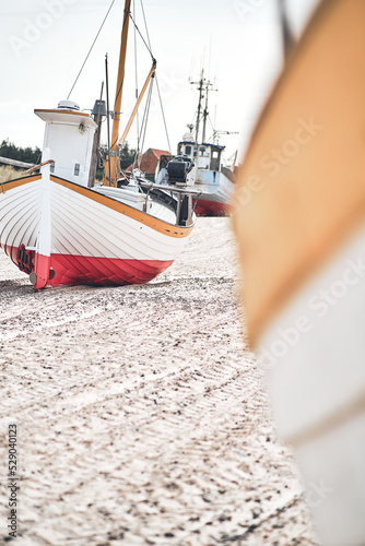 Boats at Slettestrand in Denmark. High quality photo photo