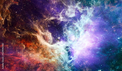 Fototapeta Naklejka Na Ścianę i Meble -  Cosmic Tarantula  abstraction space background for design. Deep Space with Cosmic Clouds Stars and Planets background - panorama of dark outer space . Elements of this image furnished by NASA