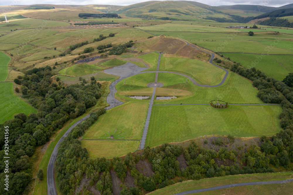 aerial view of the Crawick Multiverse land art complex in Dumfries and Galloway