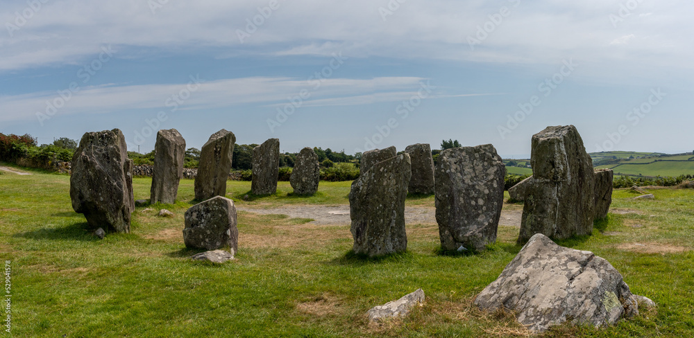 panorama view of the Drombeg Stone Circle in County Cork of Ireland panorama view of the Drombeg Stone Circle in County Cork of Ireland