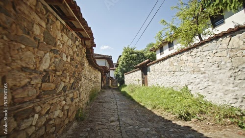 Wallpaper Mural POV motion footage of historic architecture in the town of Koprivshtitsa, Bulgaria. Torontodigital.ca