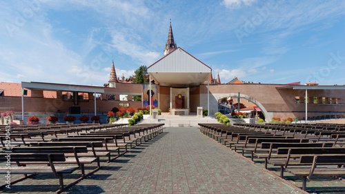 Wide-angle view at Marija Bistrica  shrine the most known Croatian shrine of St. Mary photo