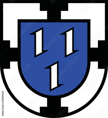 Official coat of arms vector illustration of the German regional capital city of BOTTROP, GERMANY