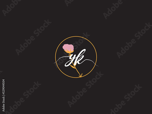 Abstract YK Logo Image, Signature Yk ky Logo Icon Vector For Fashion Brand Or Business photo