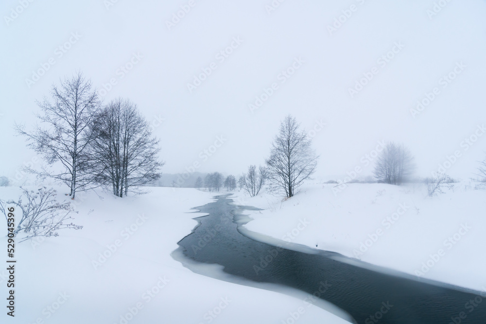 River landscape in winter River landscape in winter