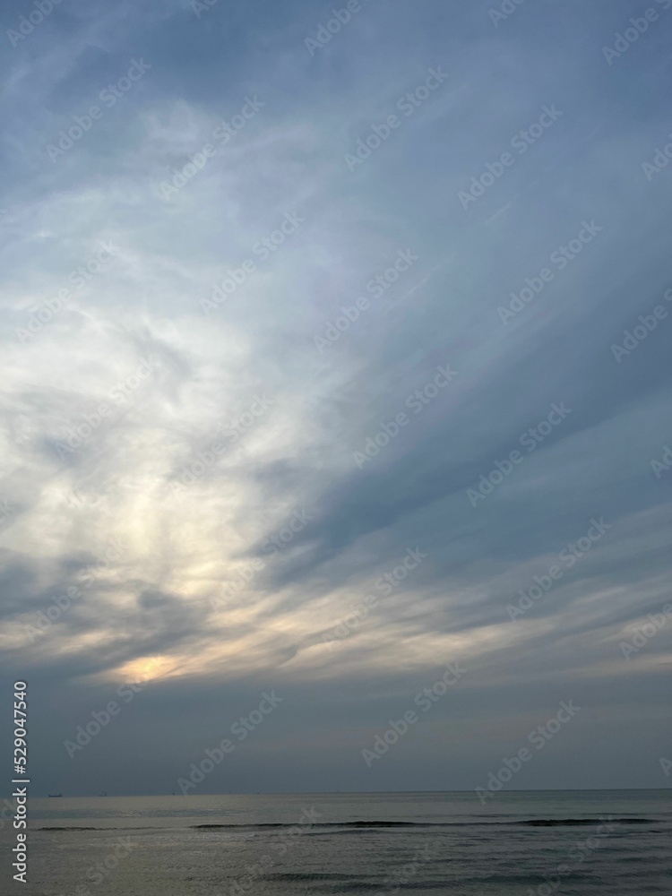 Picturesque view of beautiful sea and cloudy sky Picturesque view of beautiful sea and cloudy sky
