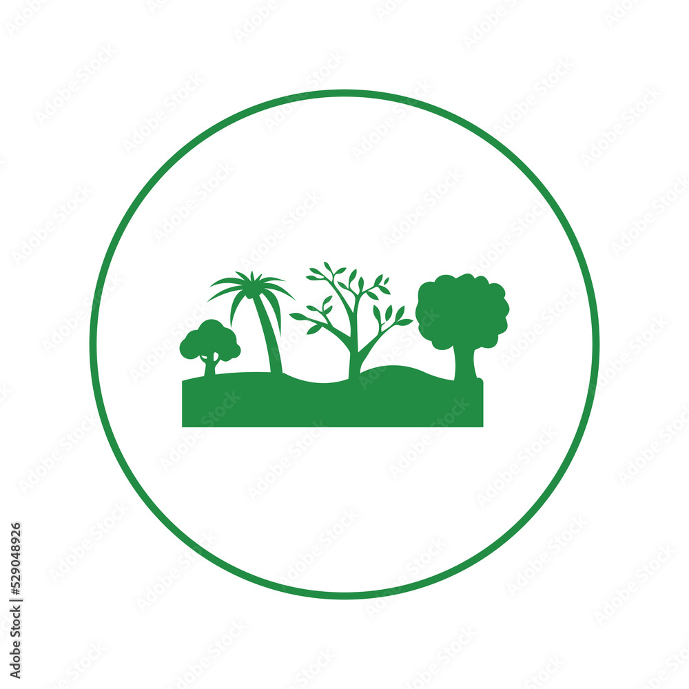 Forest nature oak tree icon | Circle version icon |