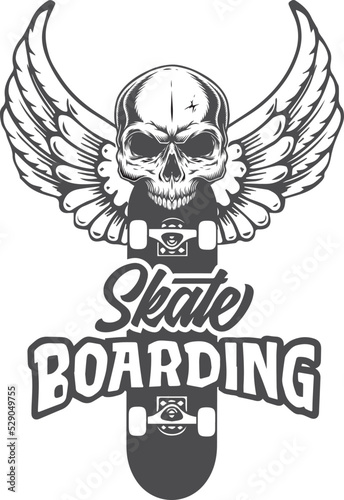 Skate Boarding Typography T-shirt Design Template vector 