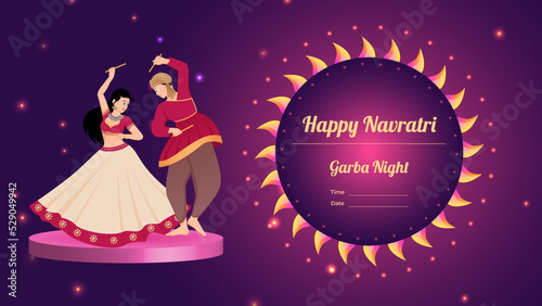 couple dandiya vector banner, creative dandiya vector, Happy Navratri.