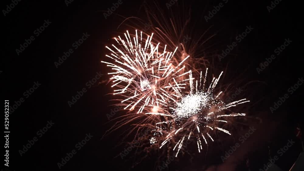 Festive patterned firework bursting in various shapes Festive patterned firework bursting in various shapes
