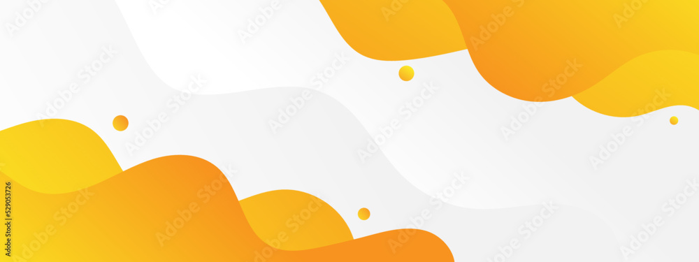  Modern Abstract Background with Retro Memphis Element and Fluid Liquid Vibrant Yellow Orange Gradient Color