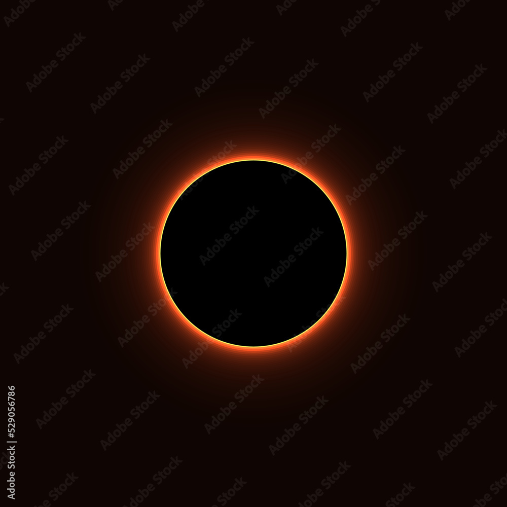 Different phases of solar and lunar eclipses vector illustration