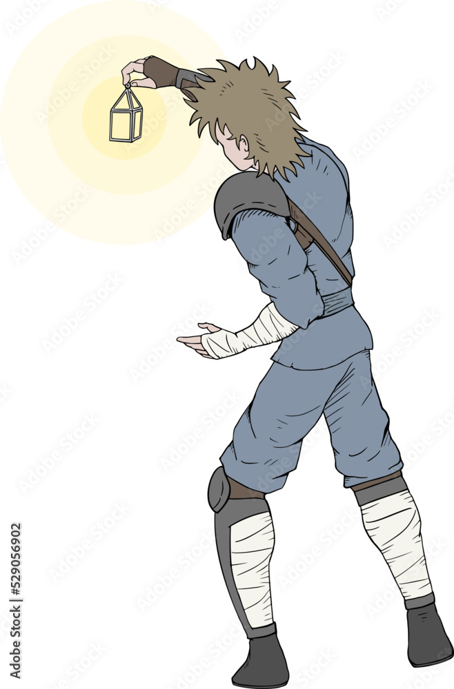 Medieval character with candle