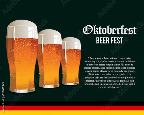 Oktoberfest beer glasses abstract retro background 