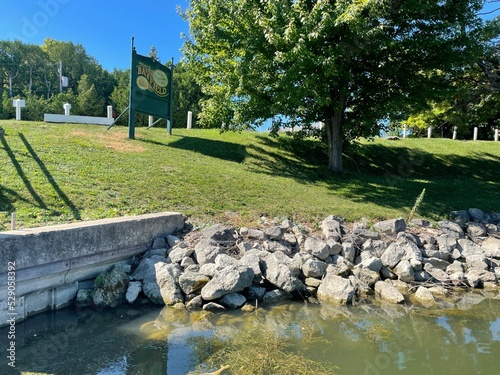 City Sign with Rocks