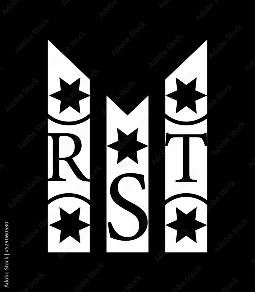 Fototapeta premium RST logo black and white colours use