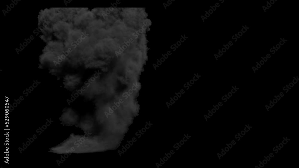 Big explosion with thick smoke and transparent background Big explosion with thick smoke and transparent background
