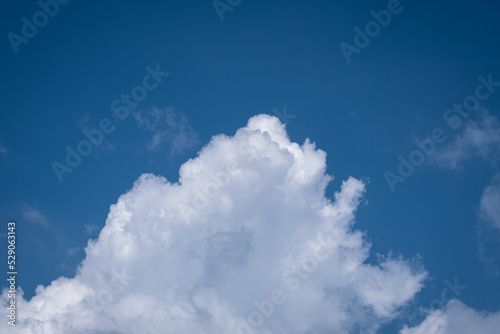 white clouds in the blue sky. cumulus.