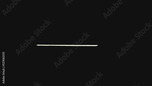 hand drawn animation simple straight white horizontal lines on black background