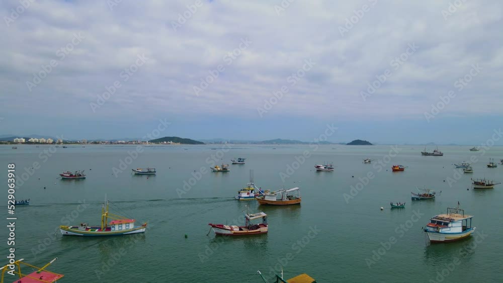 Boats in the bay in Penha - Brazil Boats in the bay in Penha - Brazil