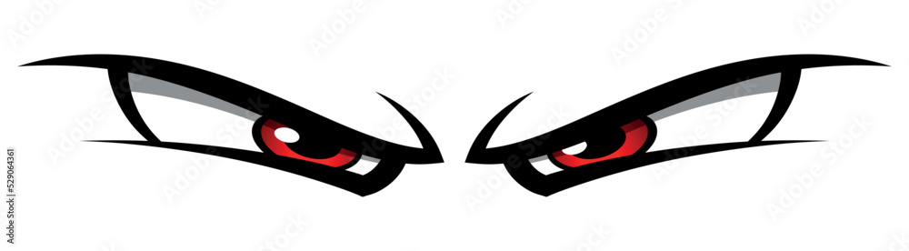 Cartoon eyes vector graphic angry comic emotion car decal evil face sticker