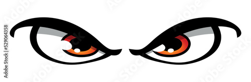 Funny cartoon eyes vector graphic angry comic emotion car decal evil face sticker