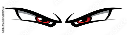 Cartoon eyes vector graphic angry comic emotion car decal evil face sticker