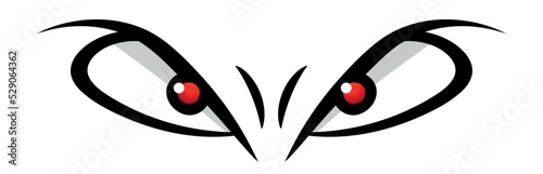 Cartoon red eyes evil angry emotion vector graphic